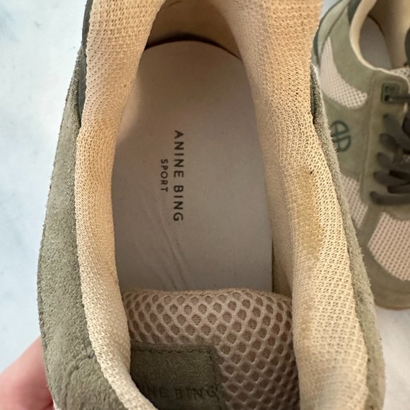 Anine Bing Olive and Beige Sneakers - Picture 4 of 12